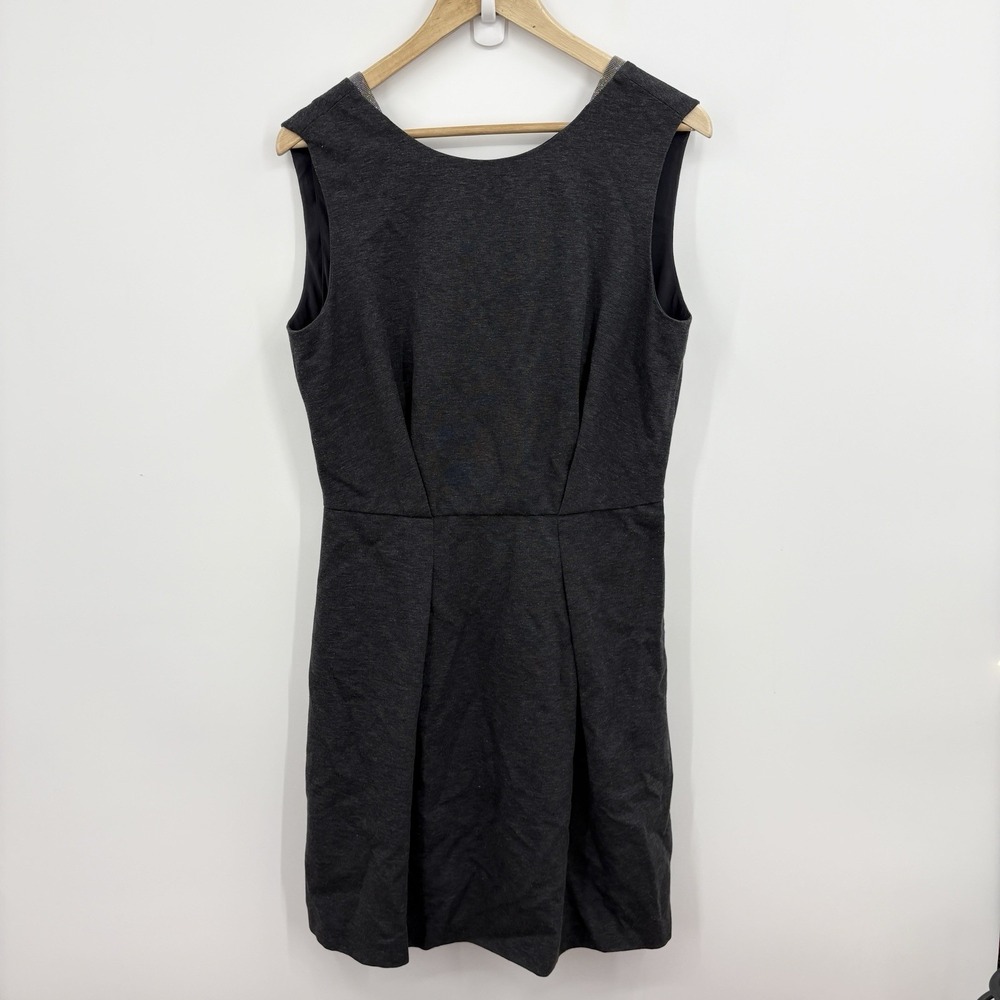 Brunello Cucinelli Dress Large Shift Cotton Blend Stretch Monili Luxury Office